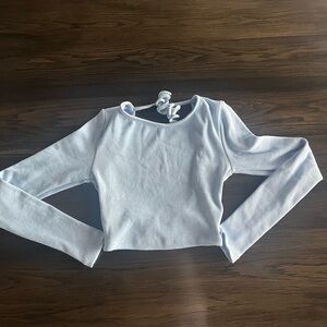 Princess Polly Light Blue Open-Back Crop Top